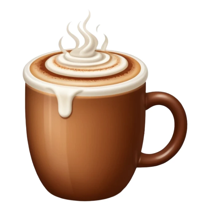 Cappuccino with frothy milk and a sprinkle of cocoa on top sticker