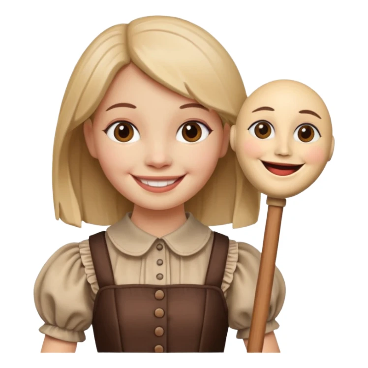 Icon for Puppet Theater: a girl puppet body with puppet face sticker