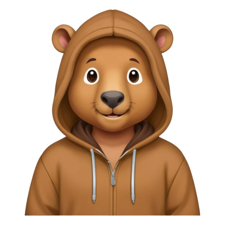 Men wearing a capybara hoddie sticker