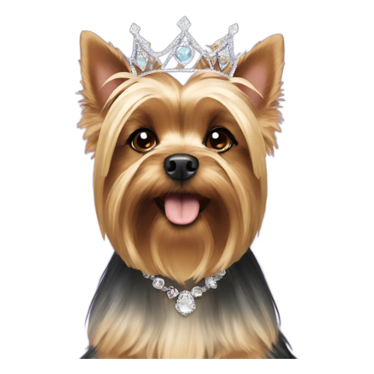 Yorkie dog wearing a tiara  sticker