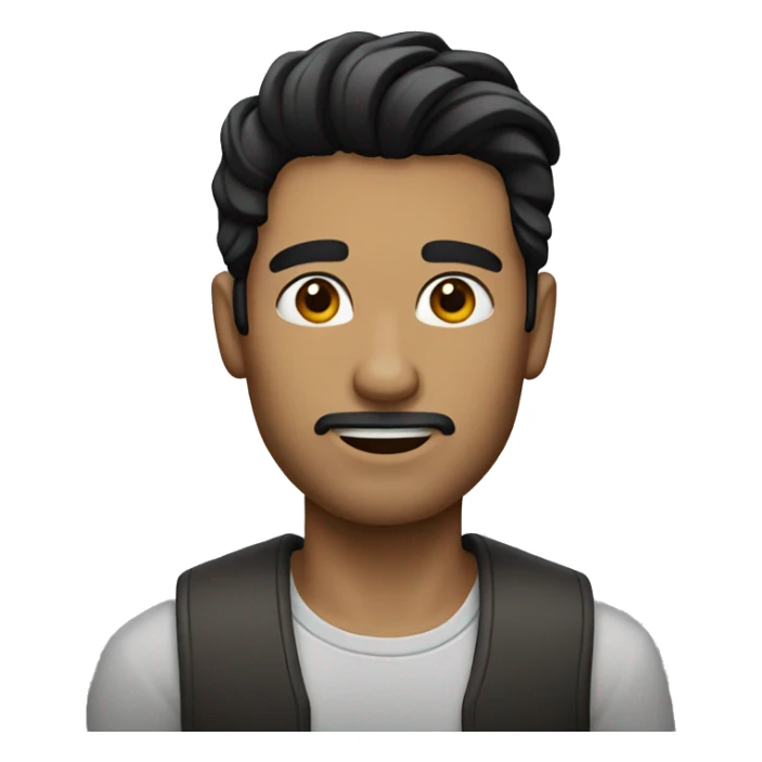 stubble man with straight black hair sticker