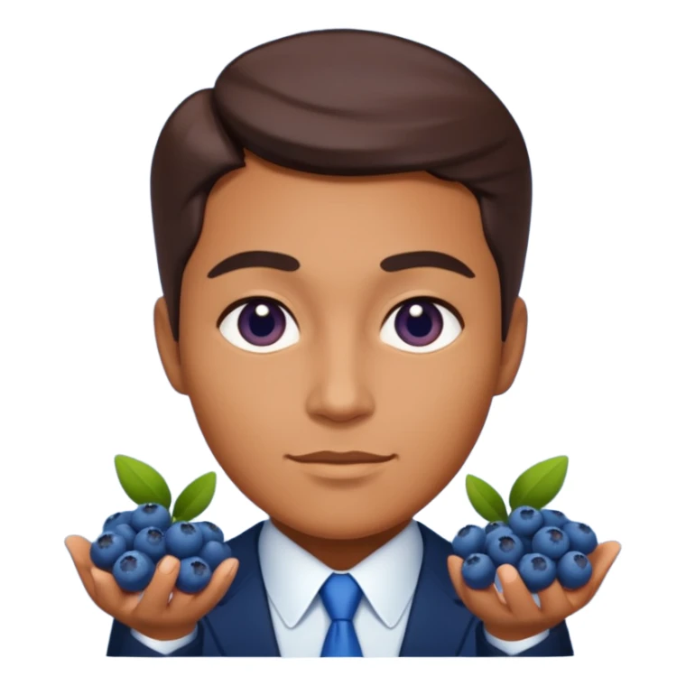 make the bluberies larger but still keep the business person sticker