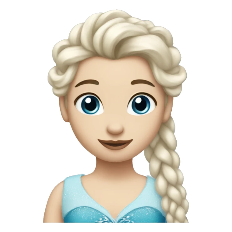 duck with hair like Elsa from frozen, white braids, blue eyes sticker