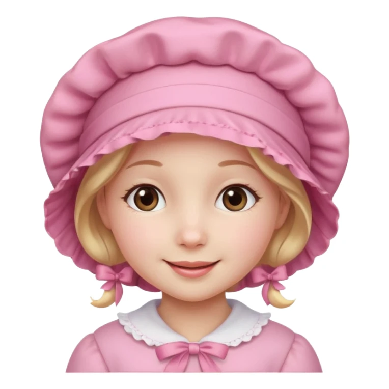 girl in a pink bonnet with rosy cheeks sticker