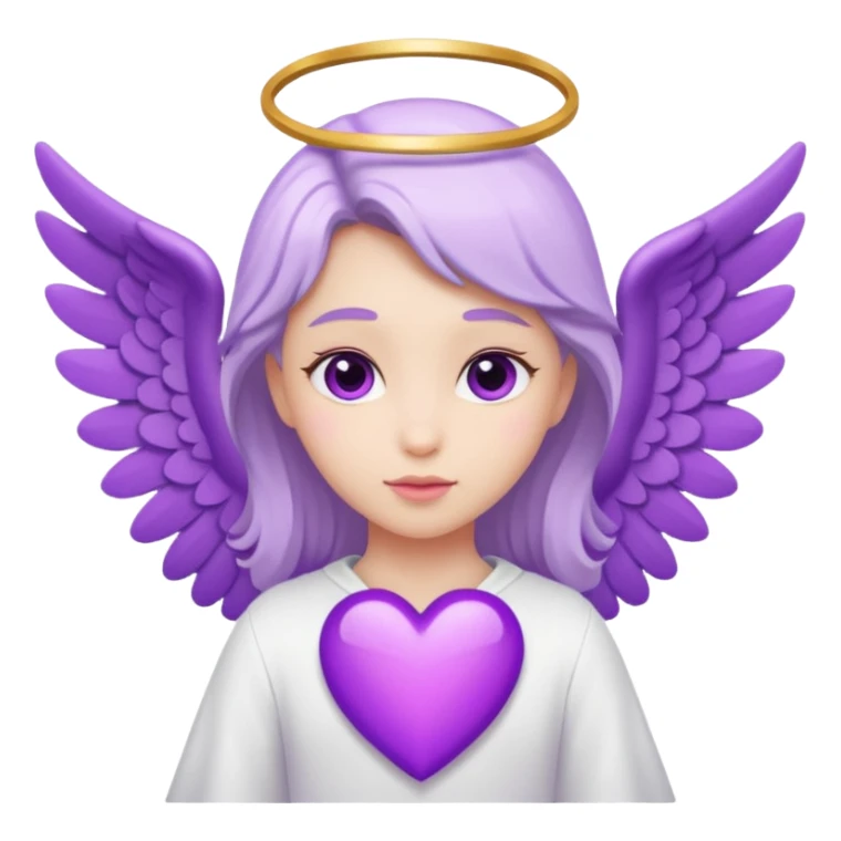 love cupid purple cute no human, an angel with heart, a withe angel sticker