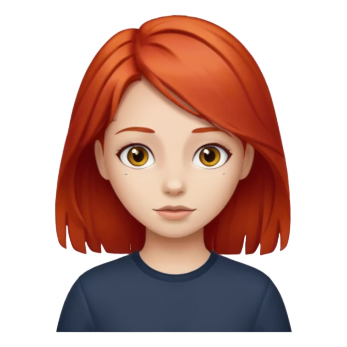 Quiero un emoji de una chica con pelo rojo sticker