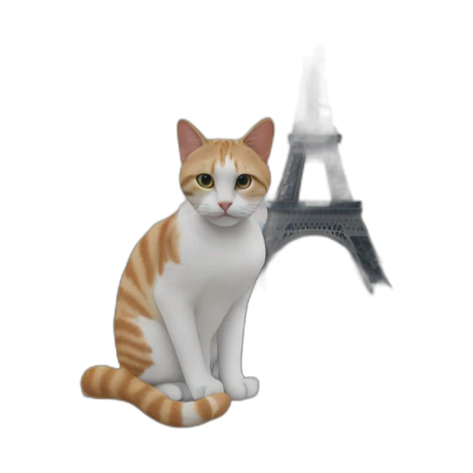 Cat at the top of tour eiffel  sticker