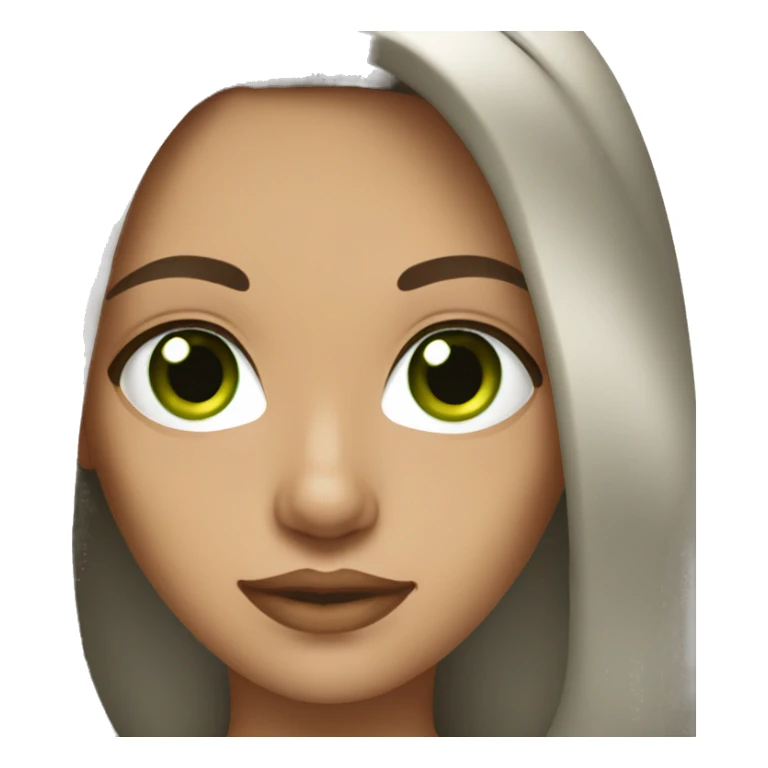 brunette with blowout and green eyes sticker