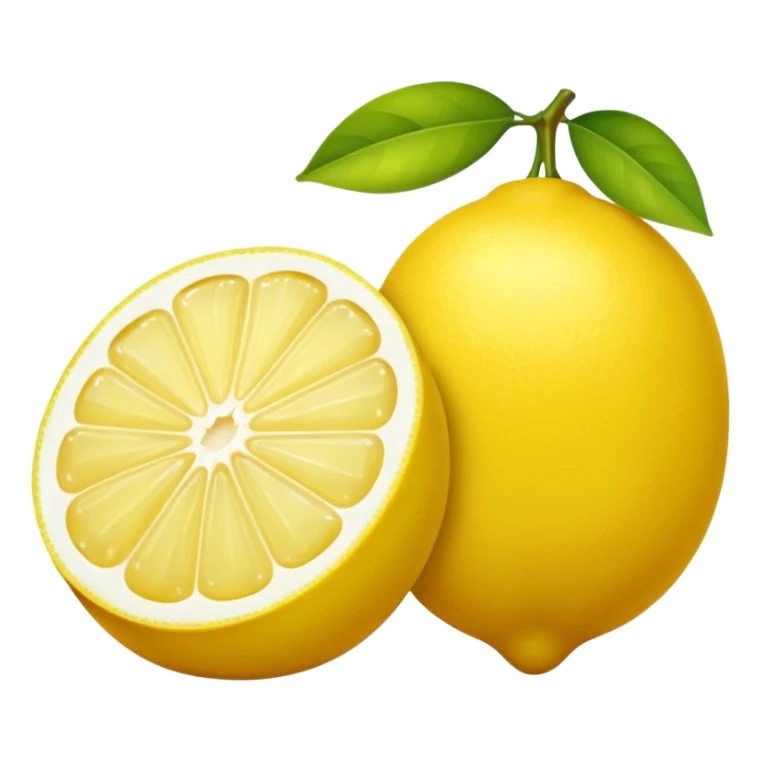 un citron allongé dont un a moitie coupe sticker