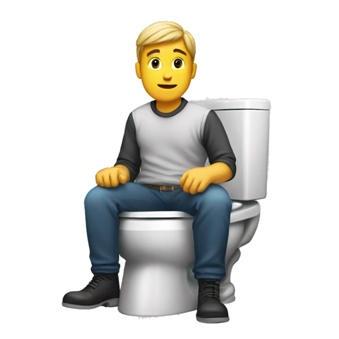 A man sitting on the toilet  sticker