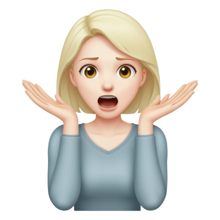 a girl with her arms crossed on her neck screaming sticker