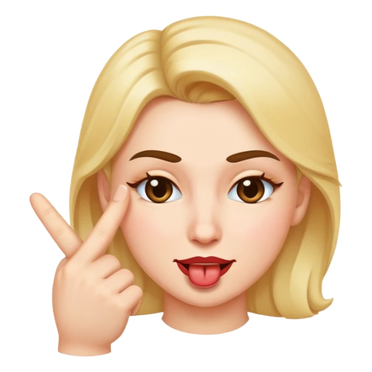 Emoji with one finger in mouth,sassy and winking sticker