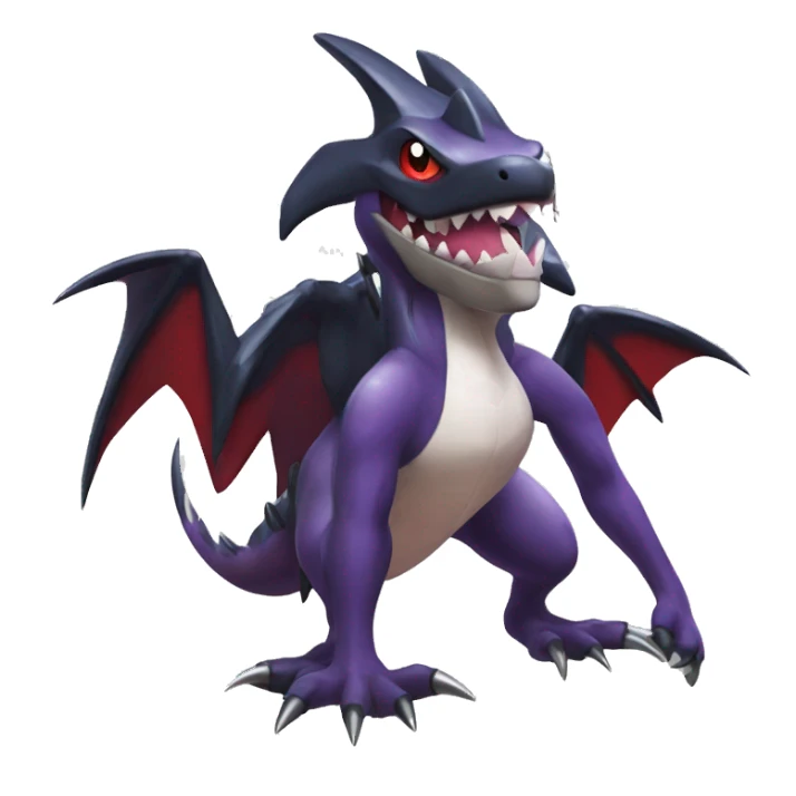 Black Cool Edgy Nargacuga-Garchomp-Noivern Fakémon  with White and Red and purple and black Edgy markings sticker