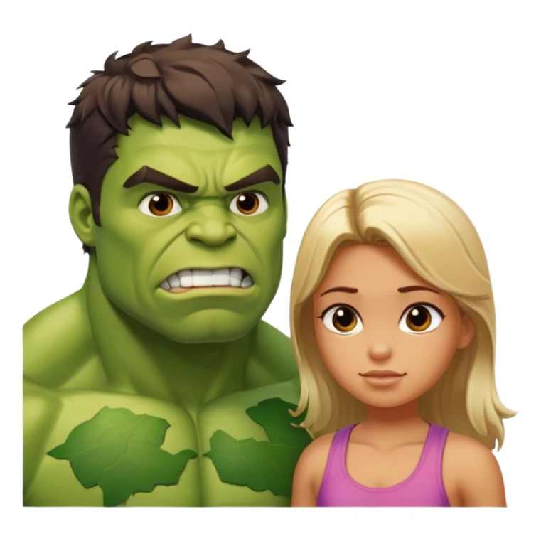 Hulk taking to a girl sticker