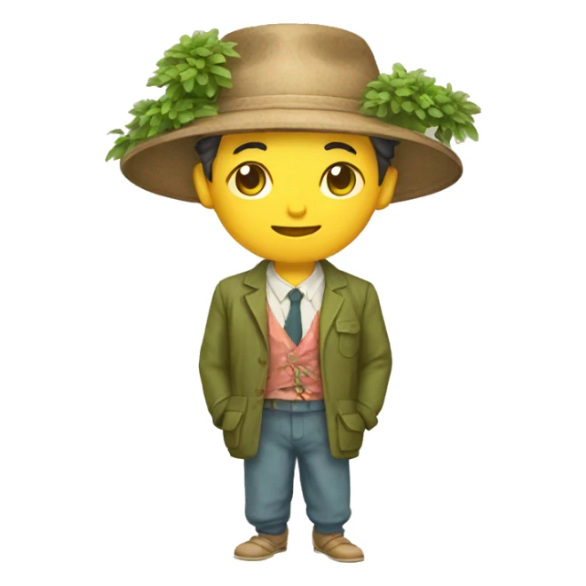 bonsai wearing vintage clothes sticker