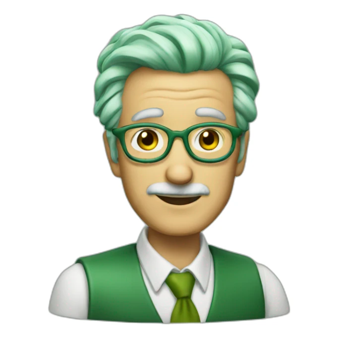 50 years professor with green hair sticker