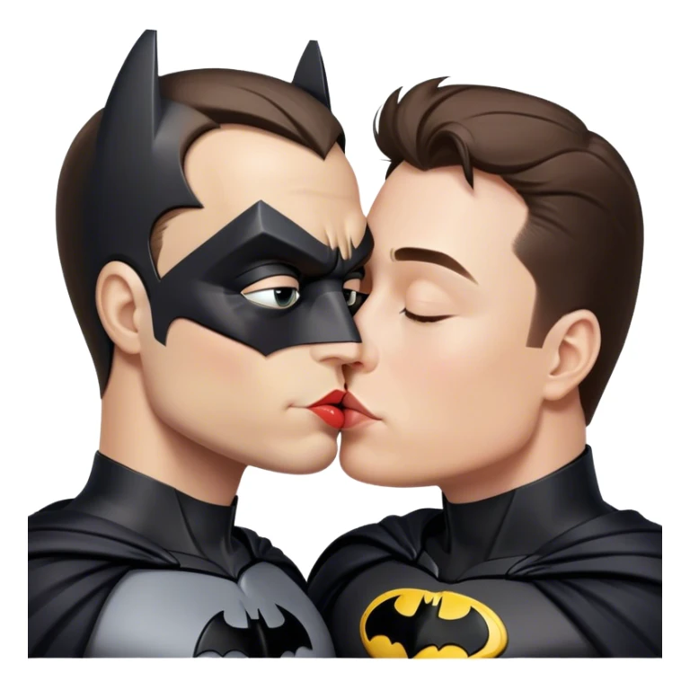 Batman kissing Elon musk sticker