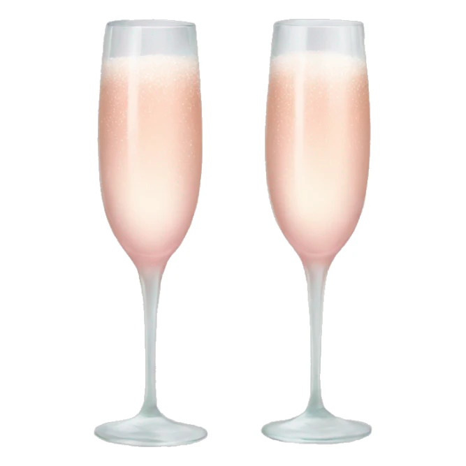 glasses with pastel pink champagne sticker