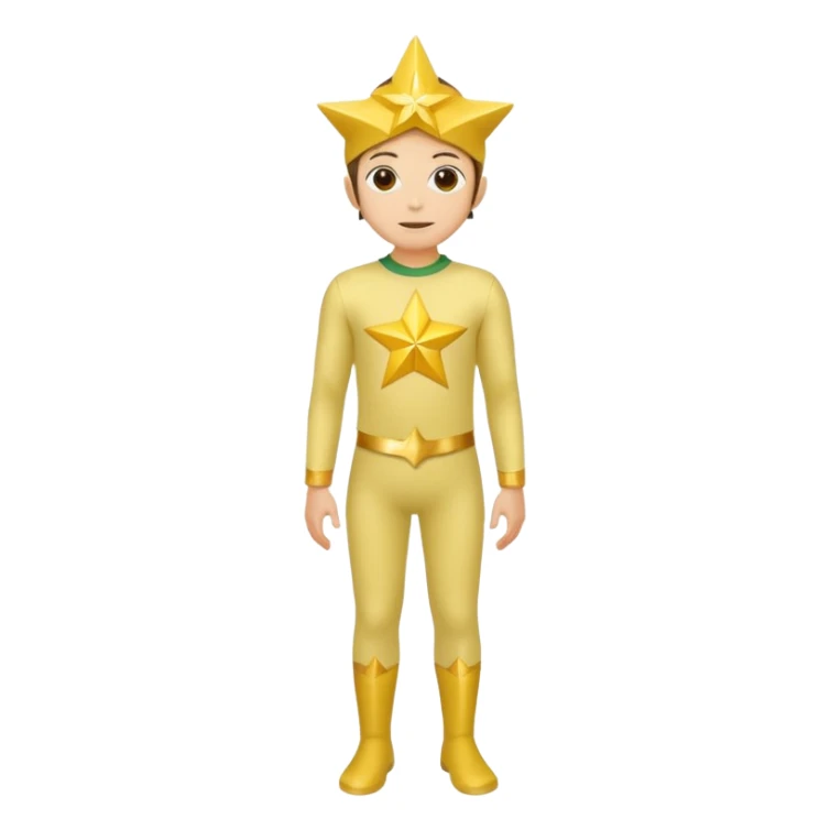 Star with a human full body yellow sticker
