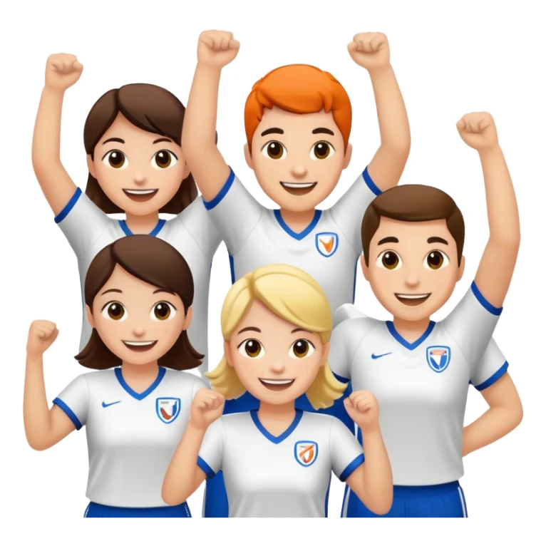 Community sports team celebrating sticker