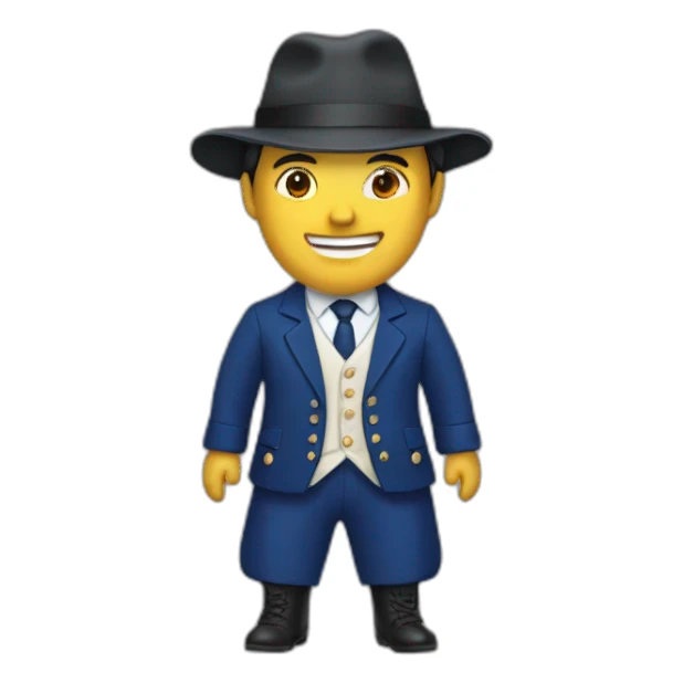 france yang man in national suit with hat sticker