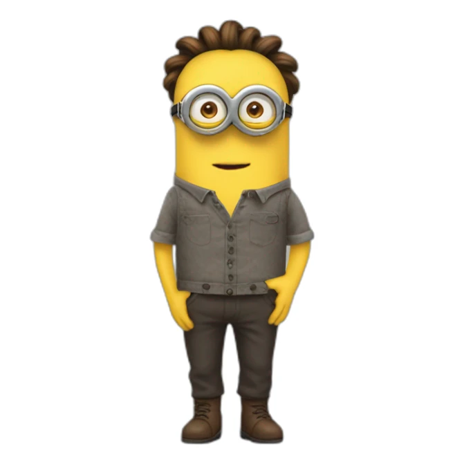 minions whole body with a brown chignon sticker