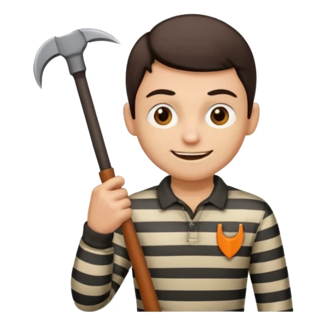 Thief with crowbar and striped shirt sticker