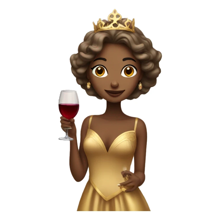 beautiful princess in a golden dress drinking wine sticker