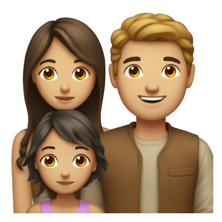 Brown haird asian girl with brown haired guy sticker