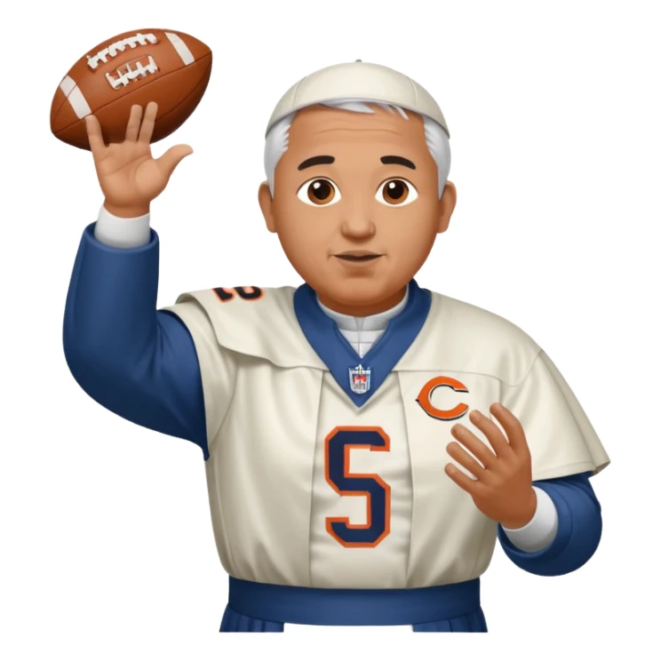 The pope throwing a football in a bears jersey  sticker