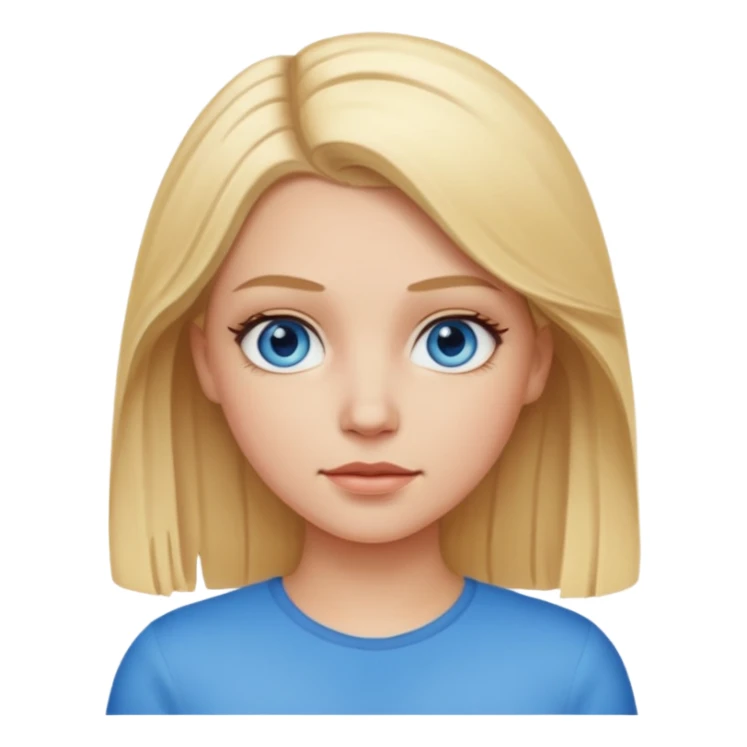 white girl with blond middle part sticker