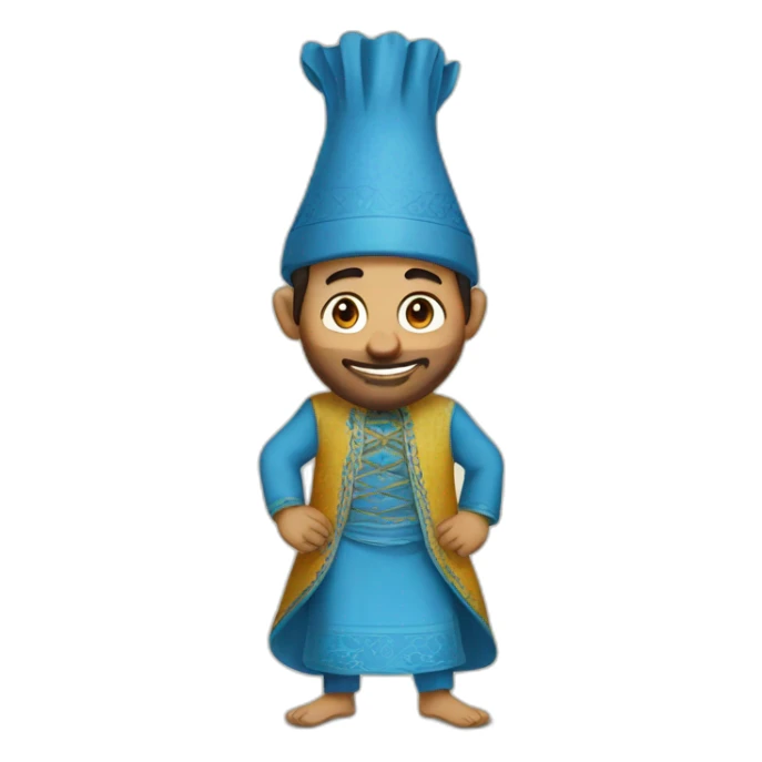 The man of Chefchaouen is a traditional Moroccan costume sticker