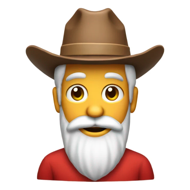 Santa clause wearing a cowboy hat sticker