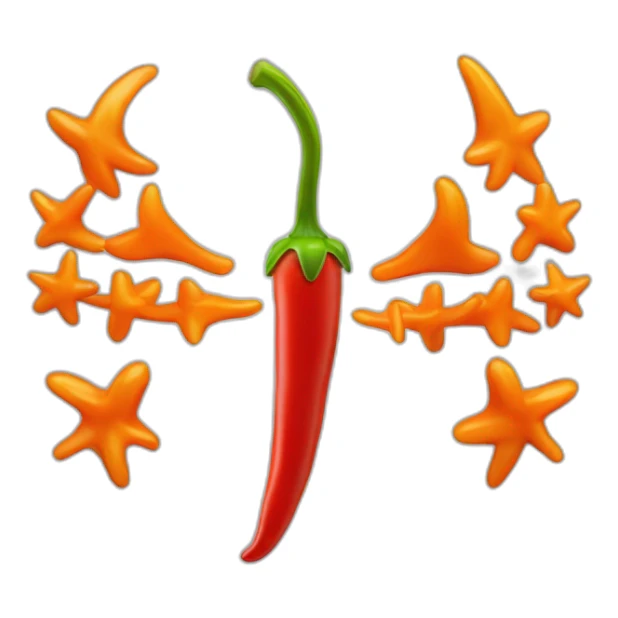 Red Hot Chili Peppers, asterisk logo , 3D , 3/4 view sticker