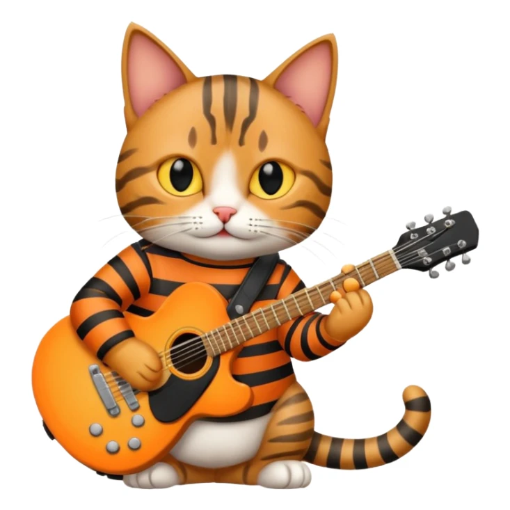 rockstar cat who plays guitar sticker