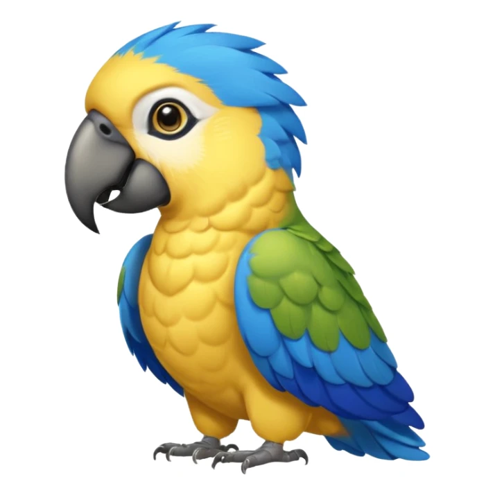 Pappagallo giallo e blu con il giallo sul petto le ali e la coda blu e la fronte poco poco verde sticker