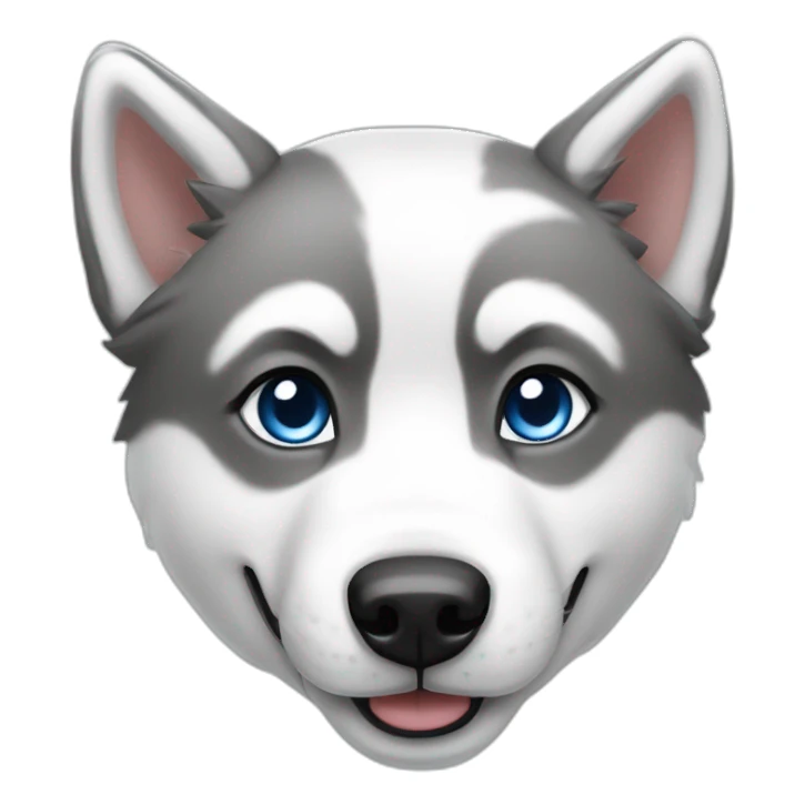 Husky completement blanc yeux bleu souriant sticker