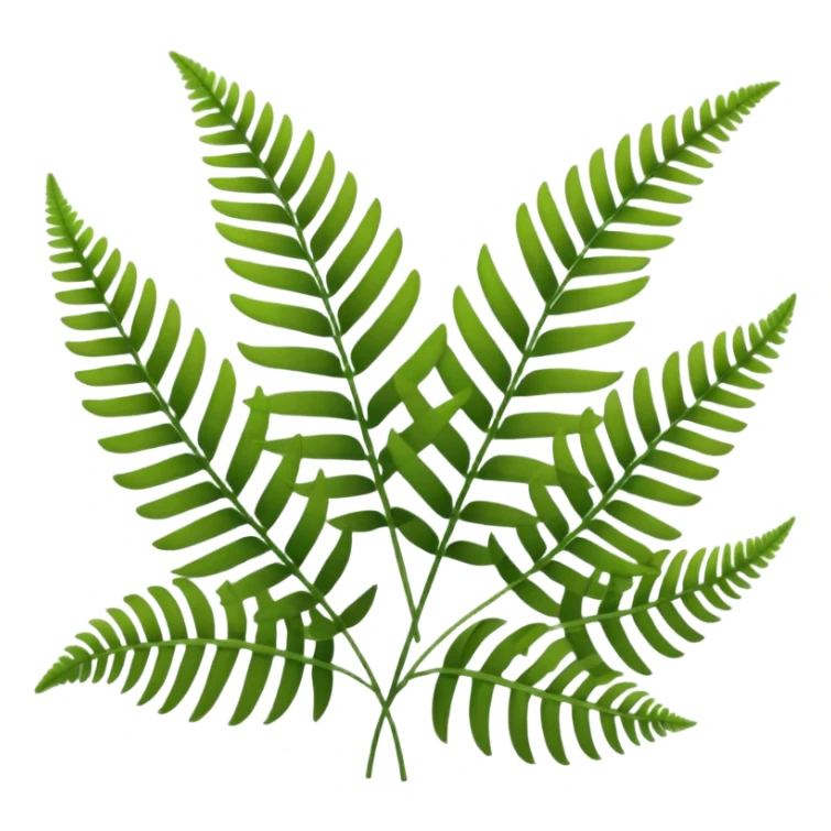 lush green fern fronds, natural plant sticker