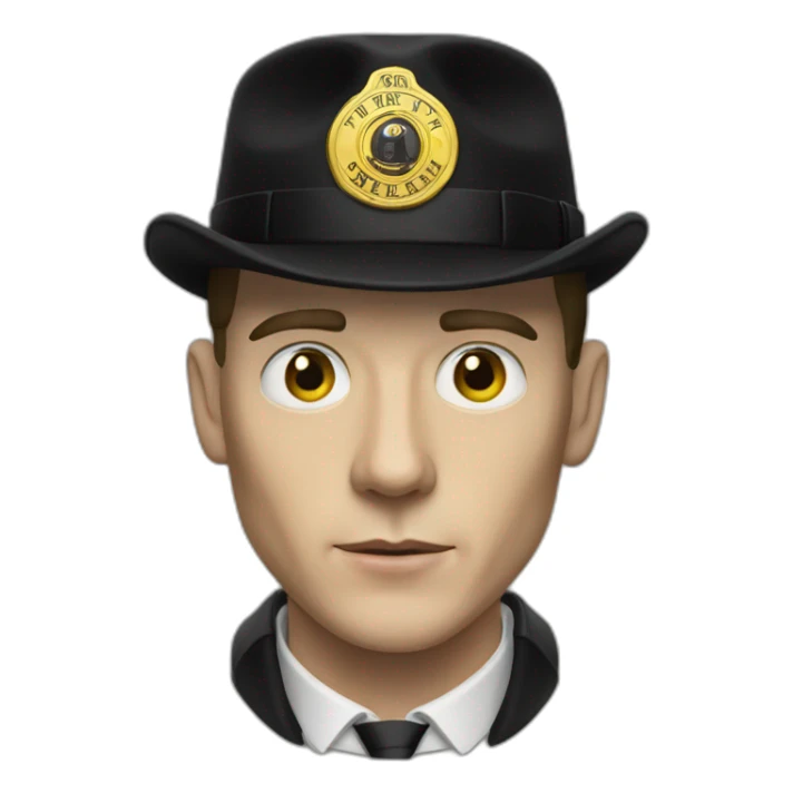 Thomas Shelby wearing hut black and yellow sticker