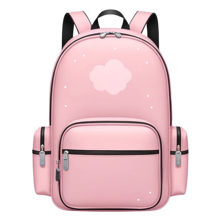 Pack & Go
 travel backpack with small sparkles around it, symbolizing excitement for a new journey. Simple flat style, pastel tones, white background. sticker