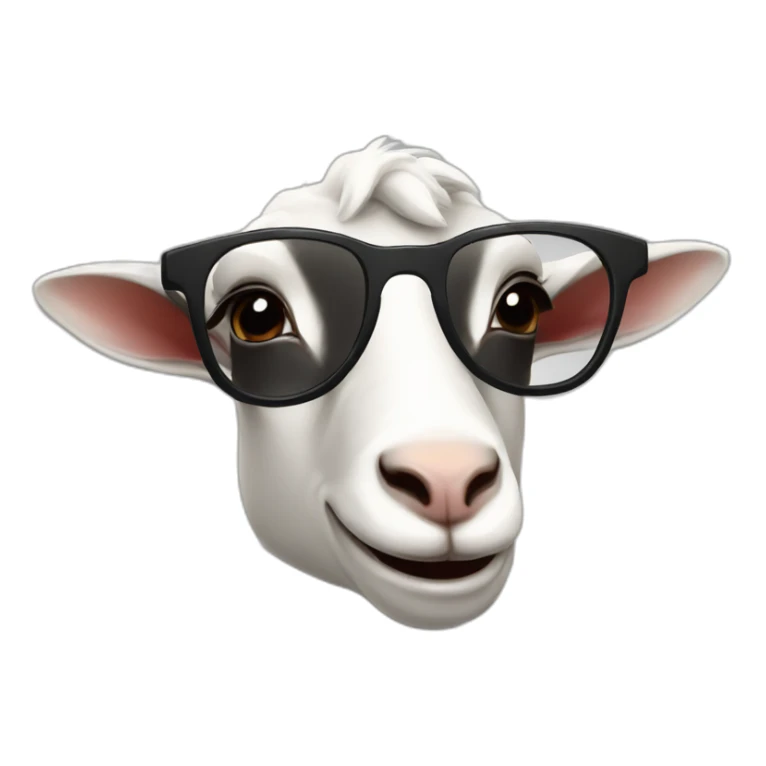 a smiling goat with dark glasses  sticker