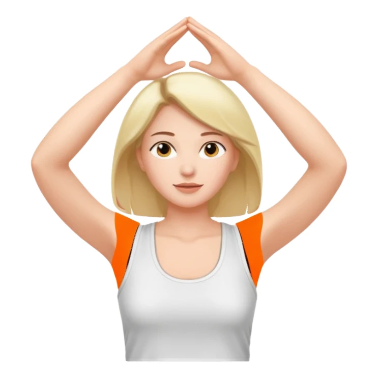 A woman who just woke up, stretching lazily with her hands raised sticker