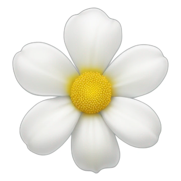 white flower with yellow face eyes mouth sticker