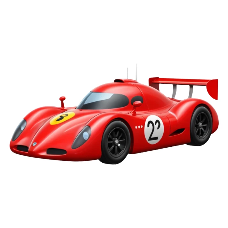 A race car in the style of Apple emojis sticker