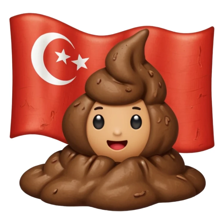 Indonesia flag but poop in mid sticker