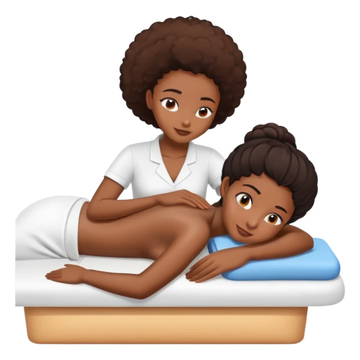 Black girl getting a massage sticker