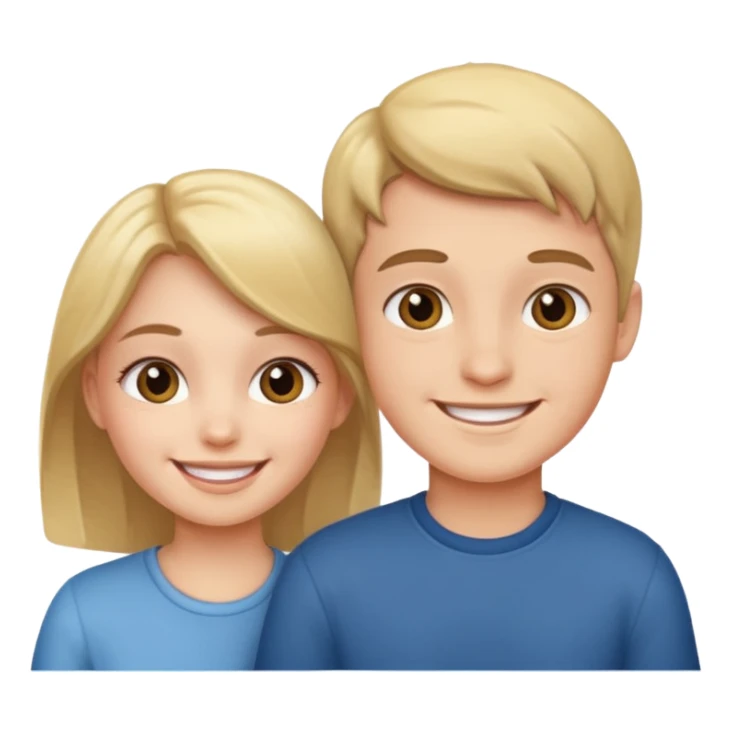 portrait of a girl and boy sticker