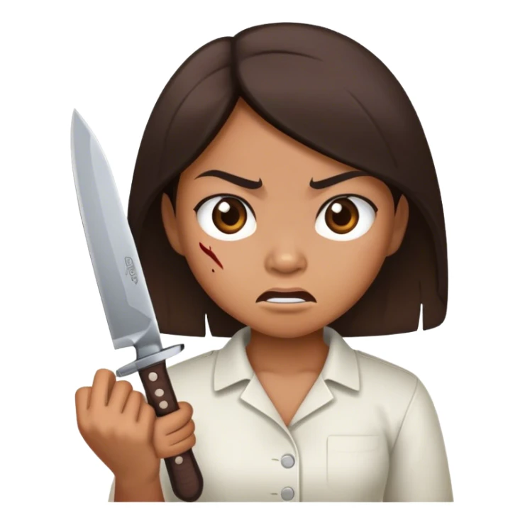 angry filipina girl holding knife sticker
