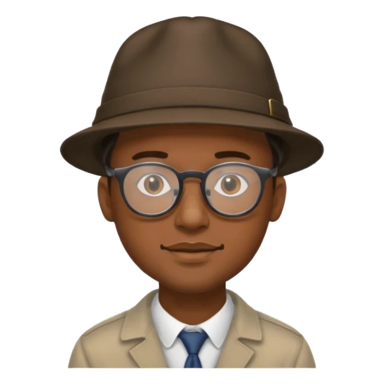 black man wearing hats and glasses sticker
