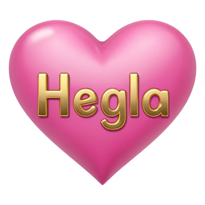 In pink heart,the gold inscription "Helga" in large letters sticker